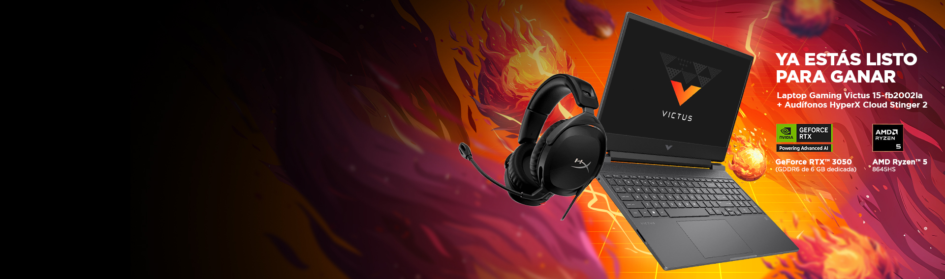 Super Ofertas. Imagen de una Laptop HP Gaming Victus 15-fb20...