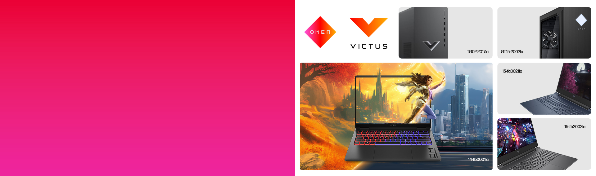 Retícula de imágenes de productos Gaming Omen y Victus sobre...