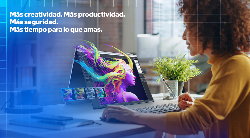 Mujer en ambiente creativo ajustando colores en imagen en eq...