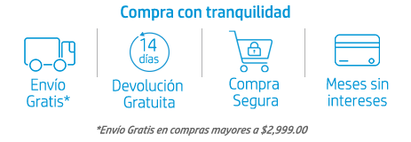 Devolución gratuita, compra segura con paypal y meses sin intereses en HP