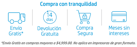 Devolución gratuita, compra segura con paypal y meses sin intereses en HP