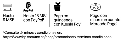 Hasta 9 MSI. Hasta 18 MSI con PayPal. Paga en quincenas con Kueski Pay. Paga con dinero en cuenta Mercado Pago. Haz clic para ver términos.