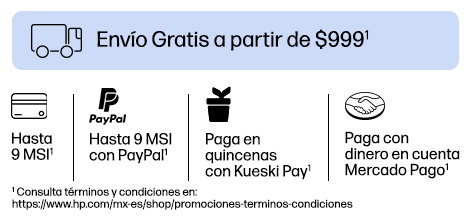 Hasta 9 MSI. Hasta 9 MSI con PayPal. Paga en quincenas con Kueski Pay. Paga con dinero en cuenta Mercado Pago. Envío gratis en compras a partir de $999* Haz clic para ver términos.