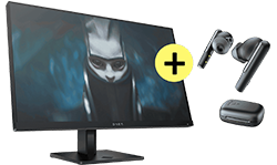 Monitor HP OMEN gaming FHD + Earbuds HP Poly Voyager Free 60 UC