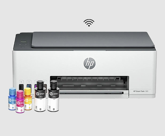 Imagen de una Impresora Multifuncional HP Smart Tank 580 con...
