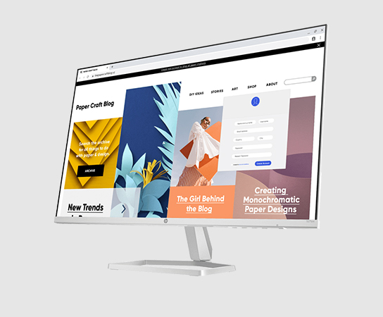 Imagen de un monitor FHD blanco HP serie 5
