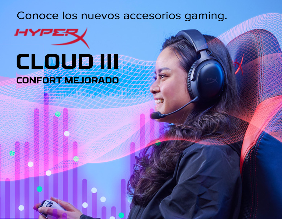 Conoce los nuevos accesorios gaming. HyperX CLOUD III Confort mejorado.